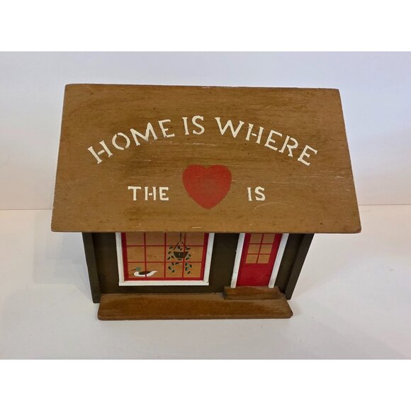 Vintage Pine Creek Recipe Box House "Home Is Where The Heart Is" With Dividers & - Picture 2 of 8